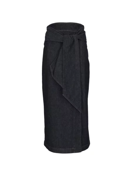 Fustă midi Emporio Armani cu legături plic albastru