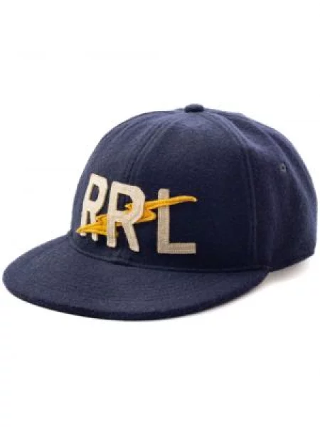 Czapka z daszkiem Ralph Lauren Rrl z naszywkami filcowa niebieska