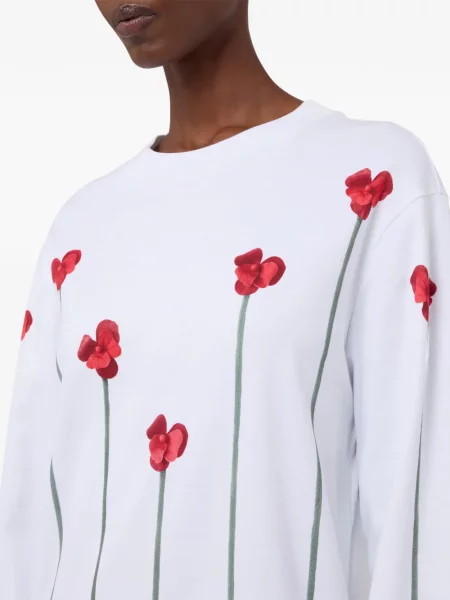Rochie maxi Moschino cu model floral cu imagine alb
