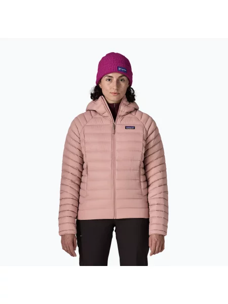 Geacă cu puf pentru femei Patagonia Down Sweater Hoody moonrise taupe