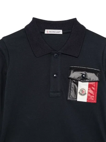 Koszulka polo dziecięca Moncler Enfant niebieska