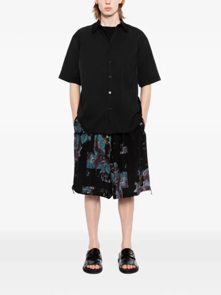 Шорти Yohji Yamamoto с принт с абстрактен десен черно