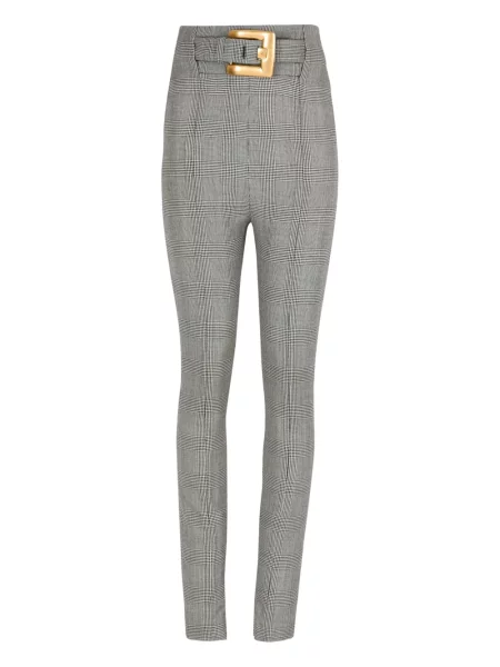 Pantaloni Balmain în carouri gri