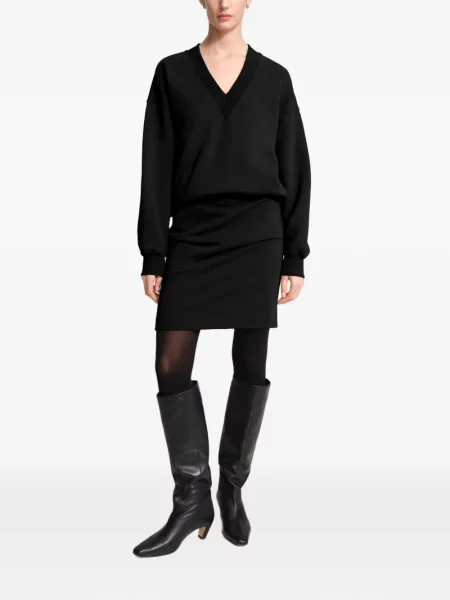 Rochie mini Marcella cu decolteu în V negru