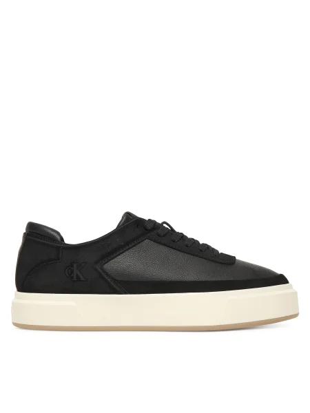 Sneakers Calvin Klein Basket Cupsole Laceup Lth-Nu negru