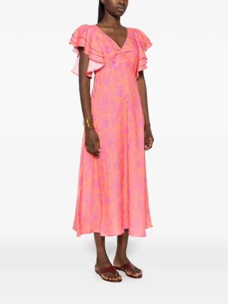 Midi haljina Nimo With Love s volanima narančasta