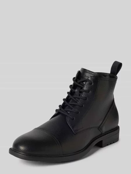 Buty sznurowane z wytłoczonym logo model ‘BARBICAN’ czarne