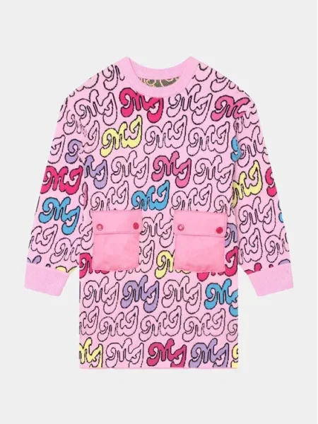 Úpletové šaty Marc Jacobs růžové