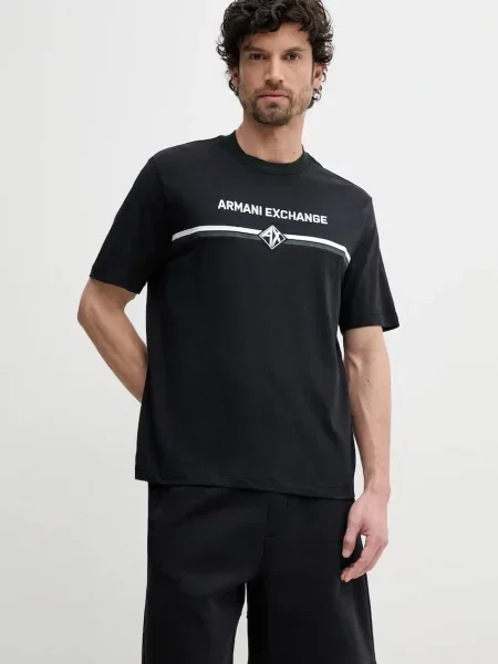 Koszulka Armani Exchange z logo niebieska