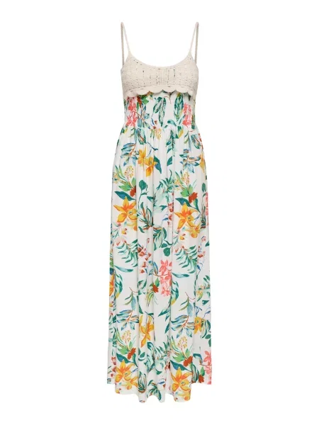 JDY Rochie de vară JDYSEZEN / ecru / verde închis / portocaliu bej
