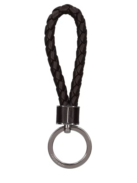 Kožený prsteň Bottega Veneta čierna