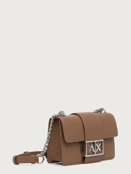 Armani Exchange listová kabelka dámska z imitácie kože béžová