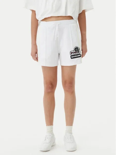 PINKO Pantaloni scurți sport Max Shorts Interlock Tecni alb