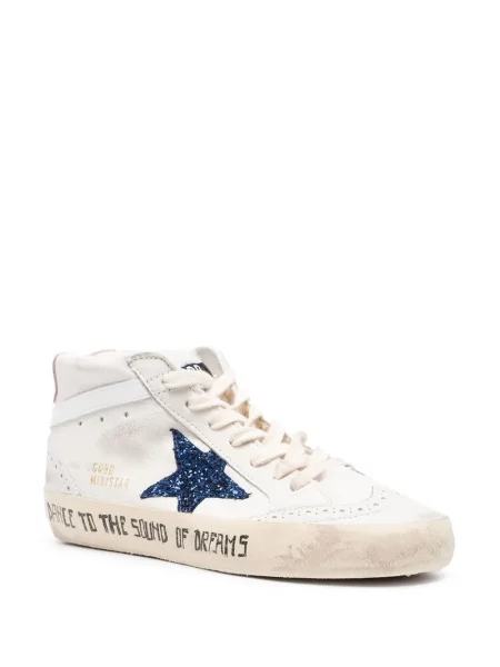 Nėriniuotos sportbačiai Golden Goose Mid Star su raišteliais balta