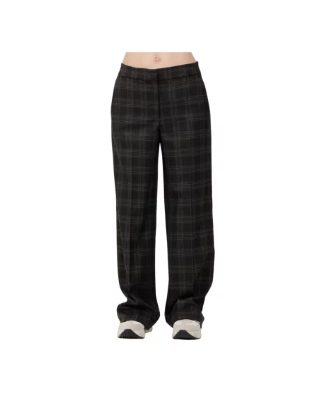 Spodnie Via Masini 80 ze stretchu brązowe