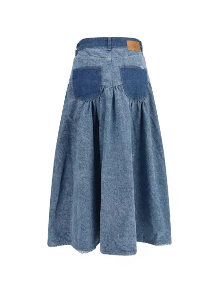 Fustă din denim Ganni albastru