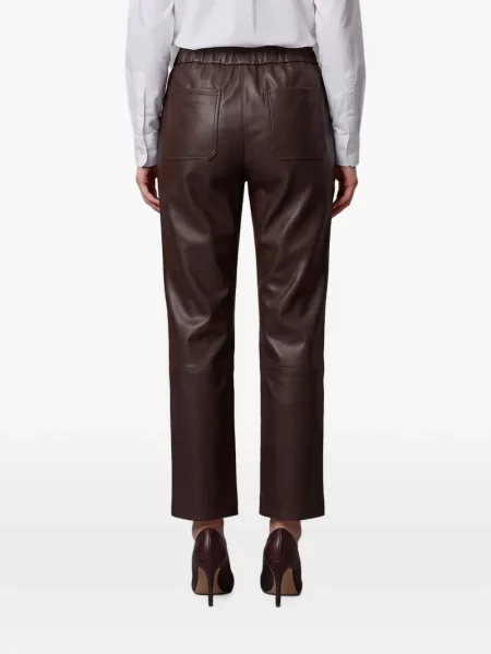 Pantaloni Pariente din piele maro