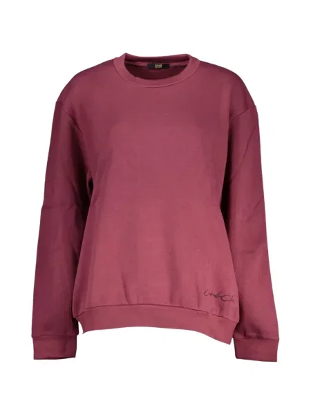 Hanorac crewneck Cavalli Class cu broderie cu decolteu rotund violet