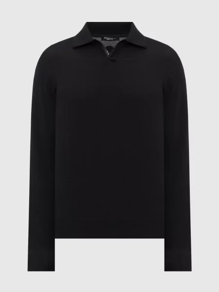 Поло Stefano Ricci с длинным рукавом черное