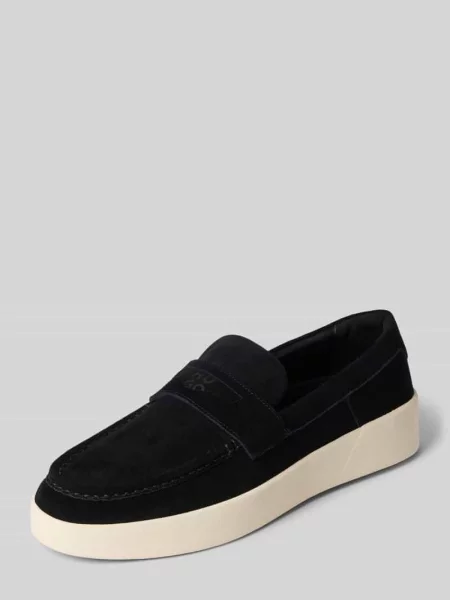 Loafersy z naturalnej skóry bydlęcej model Lyde_mocc_sd' Hugo czarne