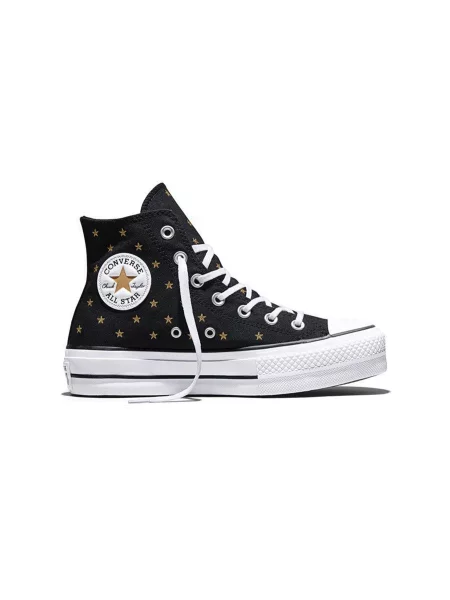 Converse Chuck Taylor All Star Lift Platform Embroidered Stars Kobiety Buty sportowe Converse Size: 5 czarny