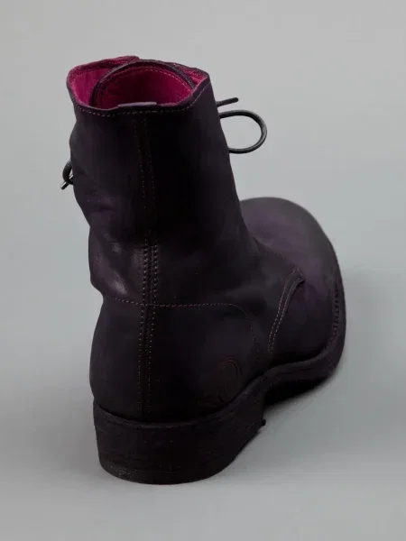 Botine L'eclaireur Made By cu șireturi zdrențuiți din dantelă violet