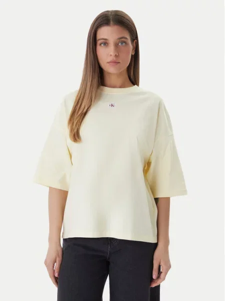 Calvin Klein Jeans Tricou Oversize galben