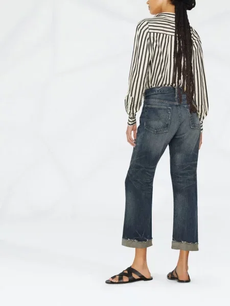 Zkrácené straight fit džíny Ralph Lauren Rrl modré
