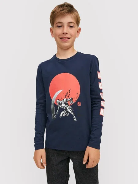 Jack & Jones Junior Bluză MARVEL Bleumarin