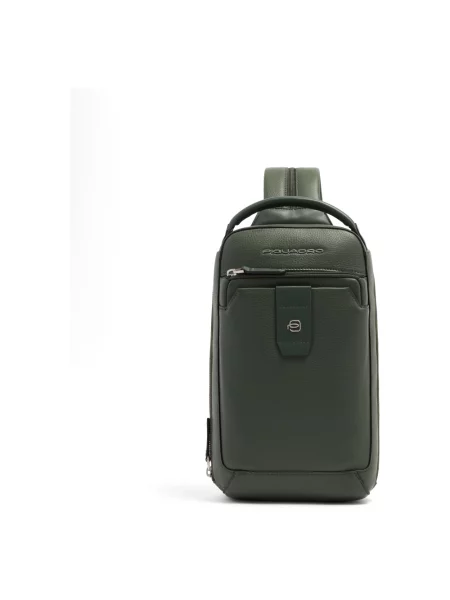 Torba crossbody Piquadro skórzana zielona