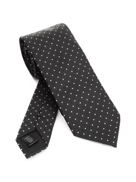 Cravată Dolce & Gabbana de mătase cu buline negru