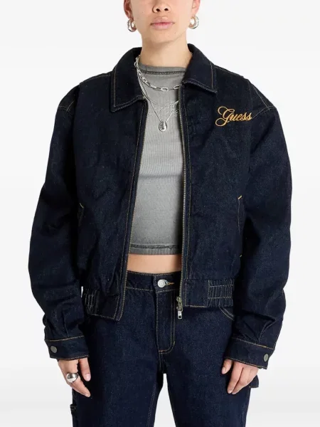 Geacă Guess cu broderie albastru
