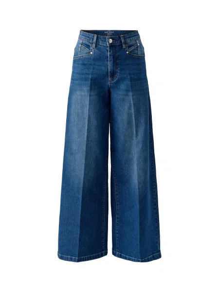 OUI Pantaloni cu cute denim albastru