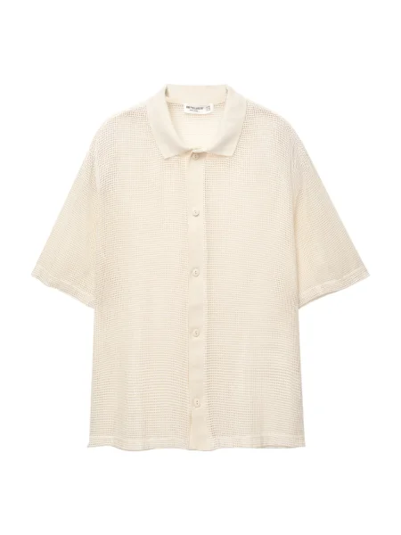 Pull&Bear Cămașă lână alb