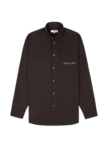 Cămașă Sporty & Rich cu imagine maro
