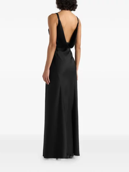Cu centură rochie maxi Manière De Voir din satin negru