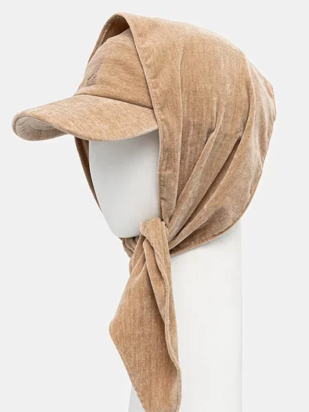 Kangol kapa s šiltom VELVET DRAPE rjava