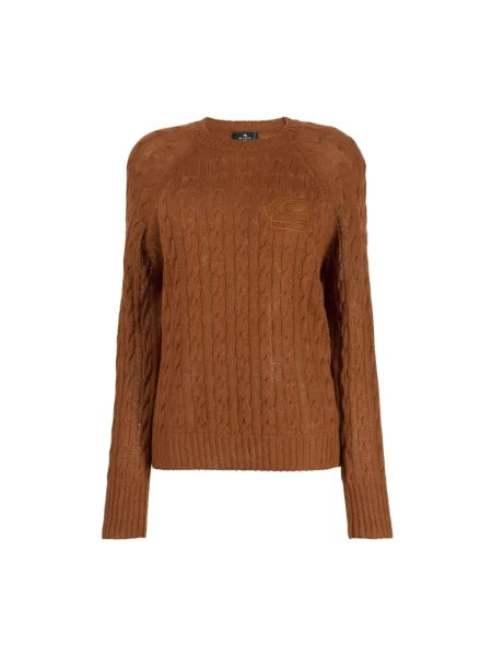 Sweter Etro z kaszmiru brązowy