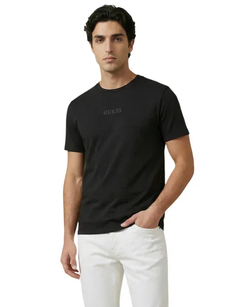 Majica Guess s potiskom črna