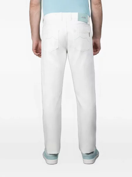 Pantaloni Moorer cu 5 buzunare alb