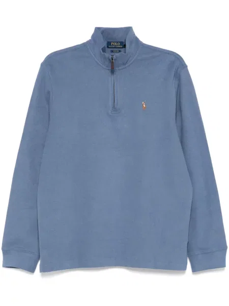 Pulover Polo Ralph Lauren cu mâneci lungi lung albastru