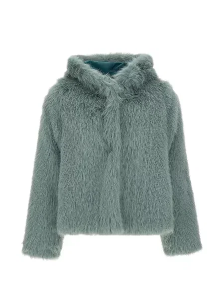 Geacă Kaos cu glugă cu blană verde