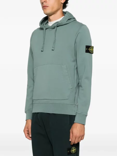 Hanorac cu glugă Stone Island cu strasuri verde