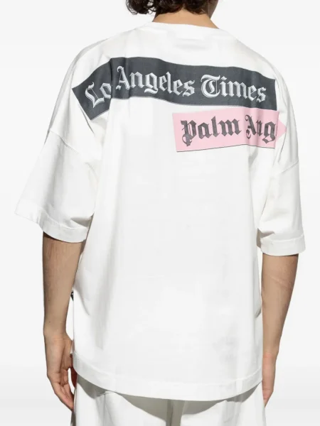 Tricou Palm Angels cu imagine alb