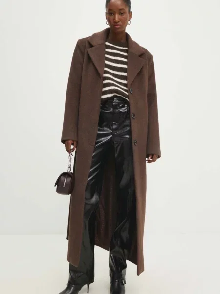 Answear.LAB płaszcz przejściowy brązowy