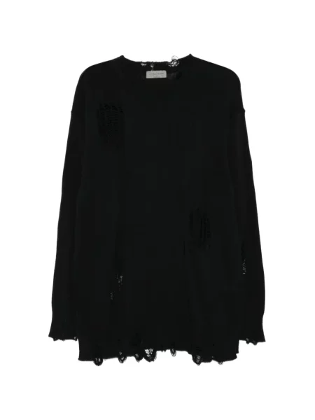 Pulover Yohji Yamamoto zdrențuiți negru