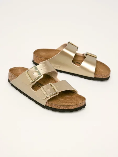 Birkenstock klapki Arizona złoty