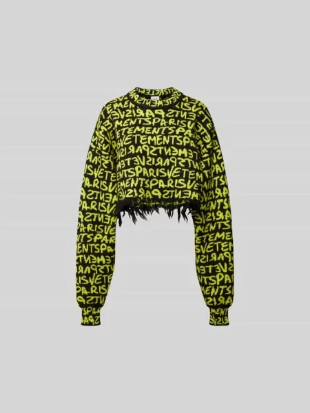Bluza o kroju oversized z wzorem z logo Vetements czarna