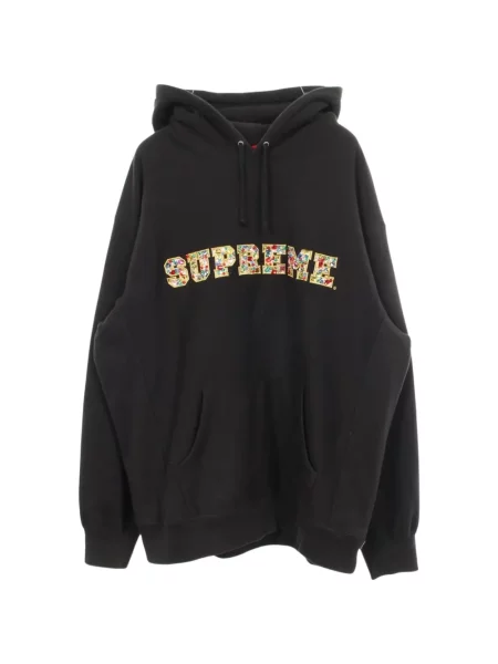 Hanorac cu glugă Supreme cu imagine negru