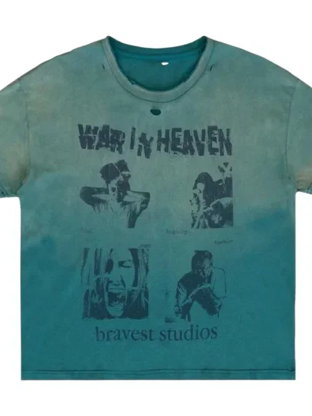 Koszula Bravest Studios z przetarciami niebieska